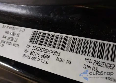 2013 Chrysler 200 Limited z USA, uszkodzony, nr VIN 1C3CCBCG2DN743815